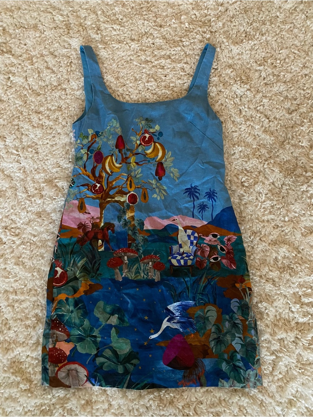 Farm Rio Dream Landscape Multicolor Linen Mini Dress - Picture 2 of 4